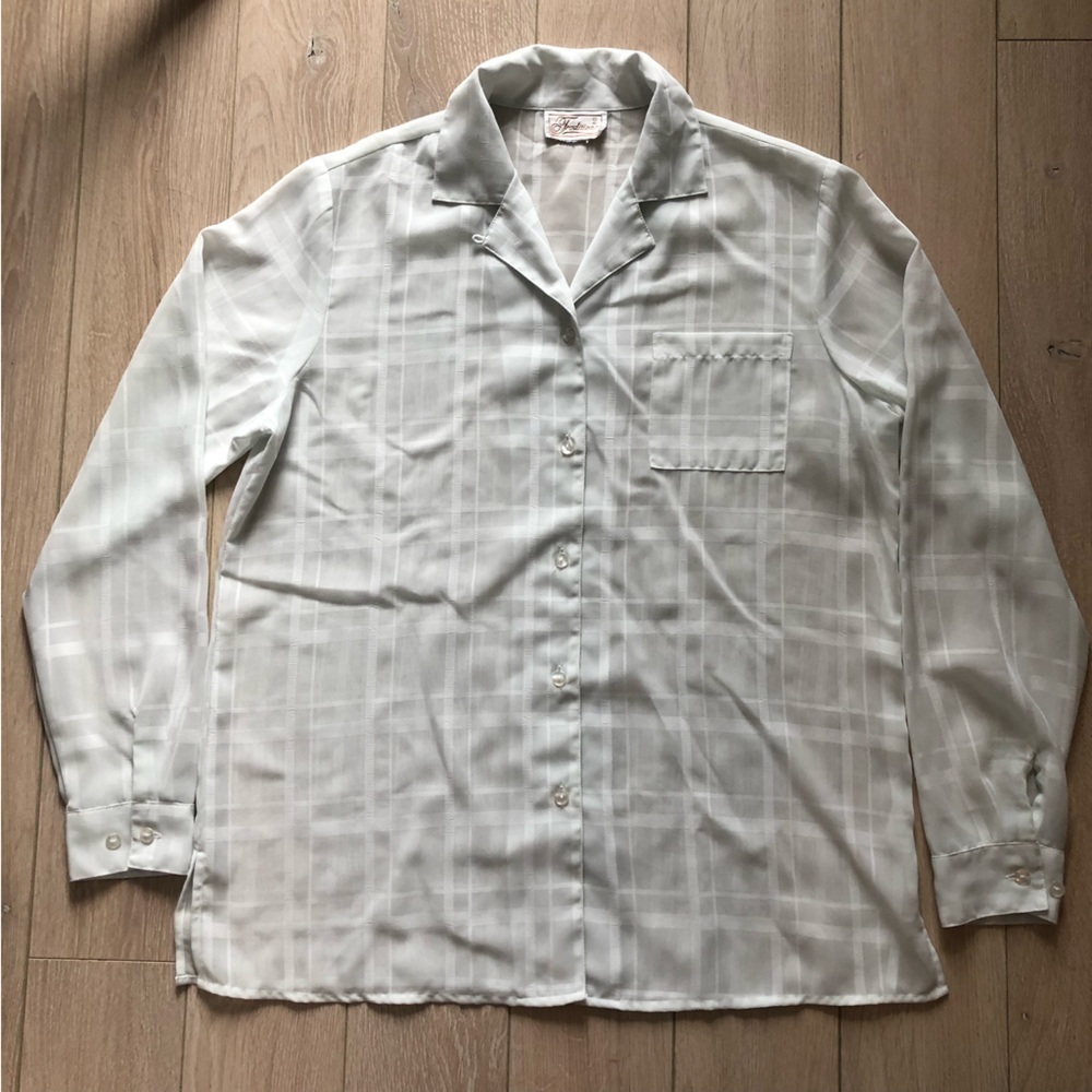 Vintage Tradition White Chiffon Blouse